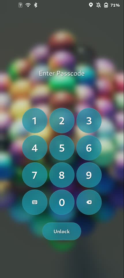 FuriOS Glass Theme PIN entry