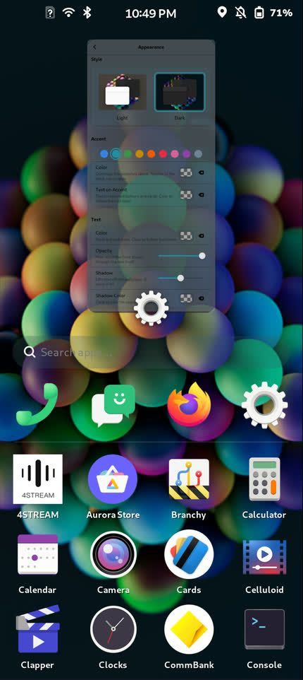 FuriOS Glass Theme toggle switch
