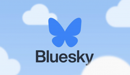 Bluesky-logo-on-sky-background